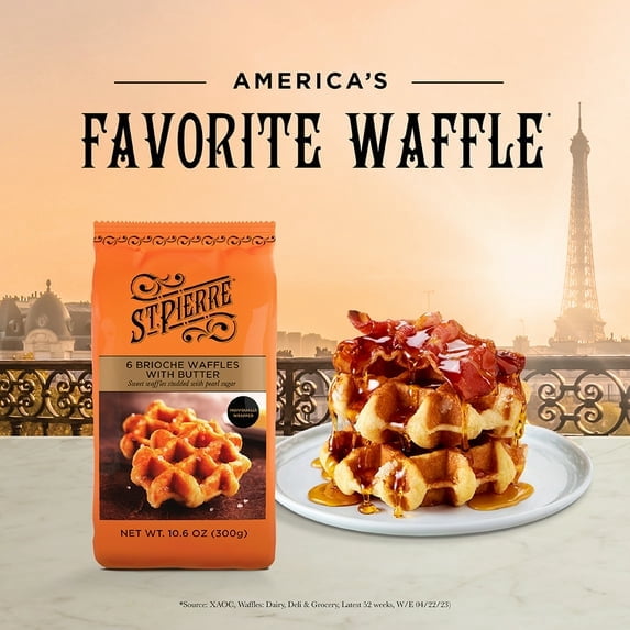 St. Pierre Belgian Waffles with Butter, 6 ct pack of 2, Belgian Waffles with Butter, St. Pierre Waffles, Sweet Waffles, Breakfast Waffles, Pack of 2