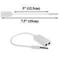 thumbnail image 2 of 3.5mm Headset Headphone Splitter Earphone Speaker Audio Y Adapter 2-Port White RZZ for Samsung Galaxy S5 Active, Mini Sport (SM-G860P) S6 Active S906L, S7 Active, Sol Tab 2 10.1 7 3 10.1 GT-P5210 7.0, 2 of 5