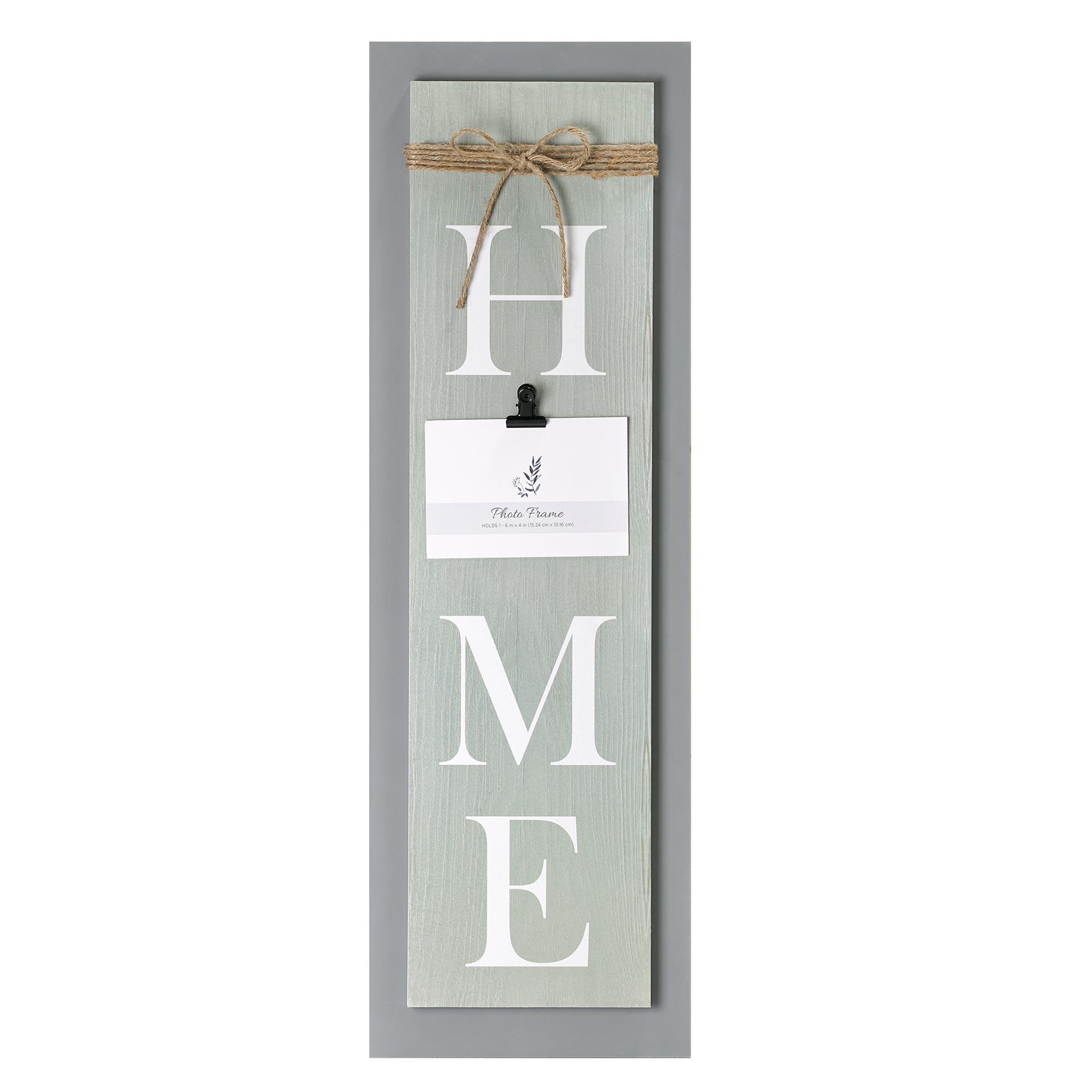 Crystal Art Gallery Farmhouse Gray Home Decor Clip Photo Frame - 9.5" x 29.12"