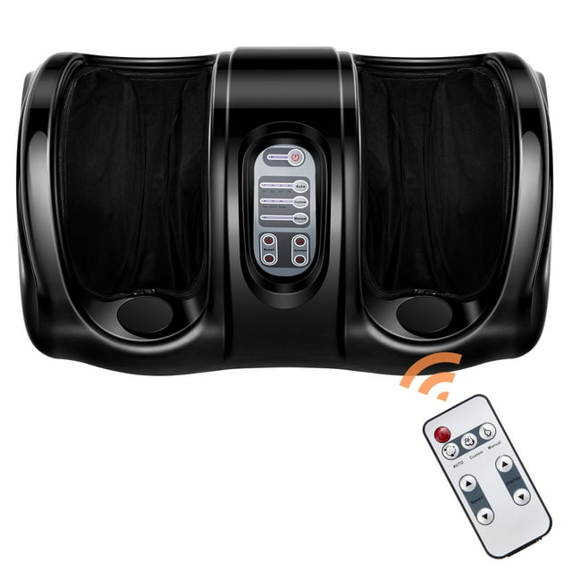 Giantex Foot Massager Machine, Electric Therapeutic Shiatsu Foot Calf Massager w/Kneading & Rolling for Foot & Ankle Pain, Black