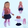 thumbnail image 4 of Gqtwoy 18-Inch Doll Clothing Set, Winter Plush Sweater and Coat, Furry Shoulder Jumpsuit, 4-Piece Outfit, Fashionable Doll Accessories, Perfect for Dress-Up Occasions, 4 of 6