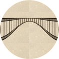 thumbnail image 1 of Ahgly Company Tapis d'Intérieur Lavable en Machine, Mocassin Rond Beige Transitionnel, 4 Pieds Rond, 1 of 7