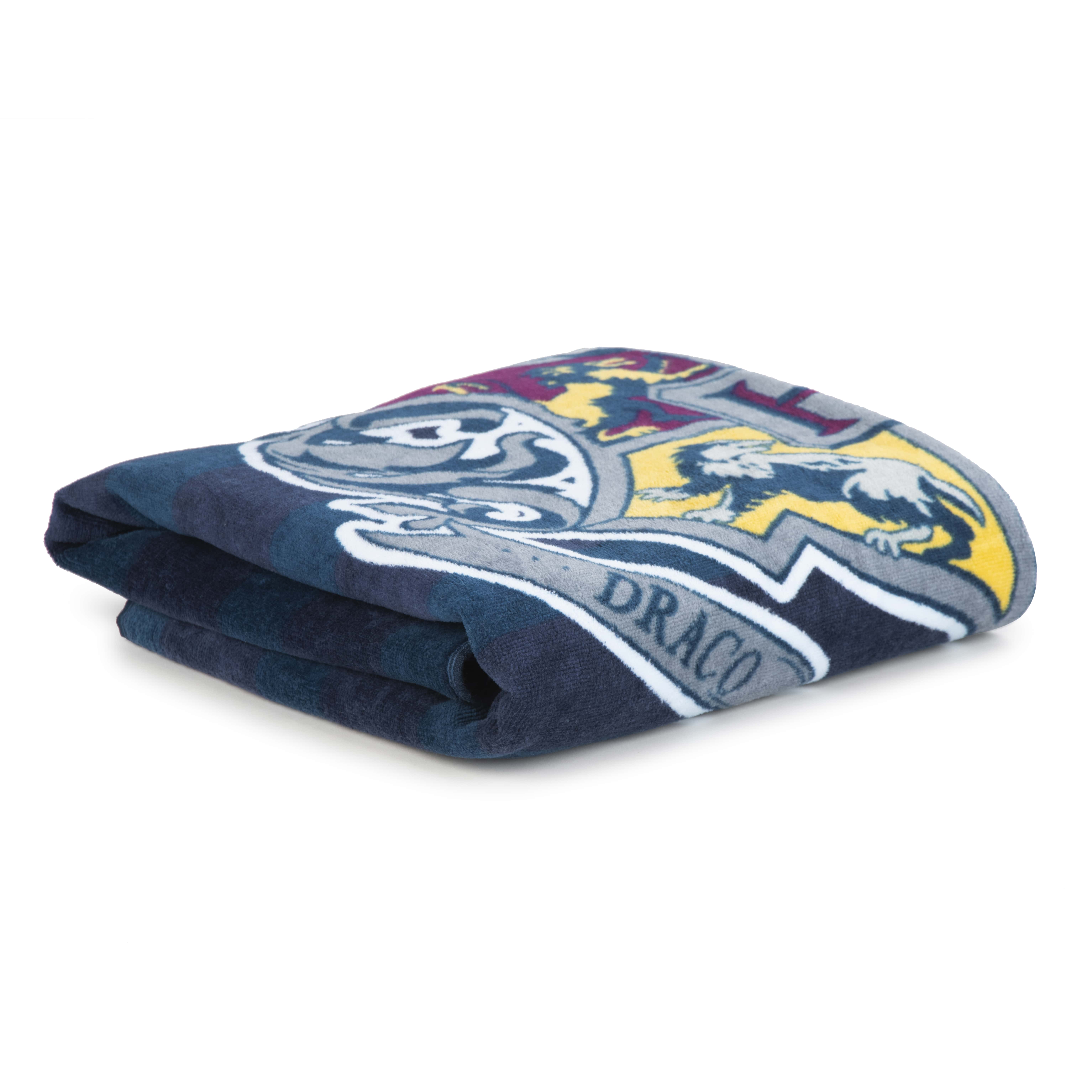 Harry Potter Collegiate Crest 34" x 64" Oversized Bath Towel, Cotton, Grey, Warner Bros