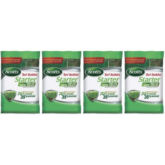 Scotts Turf Builder Starter Food for New Grass - Lawn Fertilizer - 4 Pack, 15 lb