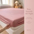 thumbnail image 4 of REGALWOVEN Fitted Sheet, Polyester Stripes Bed Sheets, Breathable and Comfortable Bedding for All Seasons Pink 1 PC 53.9x74.8 inch, 4 of 5