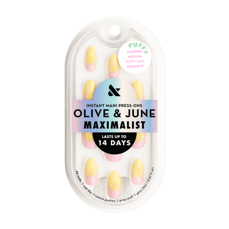 Olive & June Maximalist Press-On Nails, Puffy Sun Gradient, Almond Medium