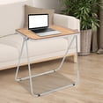 thumbnail image 4 of Acrylic Folding TV Tray Table, Clear Acrylic Foldable End Side Table Modern Square Table Small Folding Desk Portable Laptop Table No Assembly Required for Small Spaces, 4 of 17