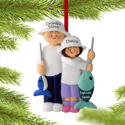 Download Fishing Dad And Daughter Or Grandpa And Granddaughter Christmas Ornament Ornament Only Walmart Com Walmart Com