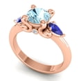 thumbnail image 2 of Diamond-Capitals 2.50 Carat Beautiful Round Aquamarine & Blue Sapphire Gemstone Ring for Engagement Gift Solid 14K Rose Gold Size 11, 2 of 8