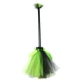 thumbnail image 1 of Green Witch Broomstick Halloween Prop With Plastic Handle And Net Yarn For Party Costume And Decor 55G Weight Green, 1 of 5