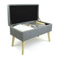 thumbnail image 5 of Humble Crew Brooklyn - Storage ottoman - rectangular - fabric, MDF, solid rubberwood - gray, 5 of 5