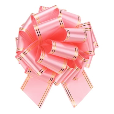 12 Inch Giant Large Pull Bow Big Metallic Car Bows Ribbon with Gold Edge for Gift Christmas, Pink