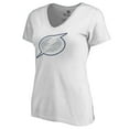 thumbnail image 2 of Women's White Tampa Bay Lightning Whiteout V-Neck T-Shirt, 2 of 3