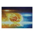 thumbnail image 2 of Basketball Cutting Board, Abstract Sports Background Burning Basketball with Digital Reflection Art Print, Decorative Tempered Glass Cutting and Serving Board, Small Size, Blue Yellow, by Ambesonne, 2 of 5
