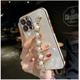 thumbnail image 2 of Electroplating with Beads Bracelet Creative Phone Case, Full Cover Lens, Anti-Drop, for iPhone 15 14 13 12 11 Pro Max Mini XS XR X 7 8 6 SE 2020 2022 Phone Case (White,iPhone 15 Pro Max), 2 of 8