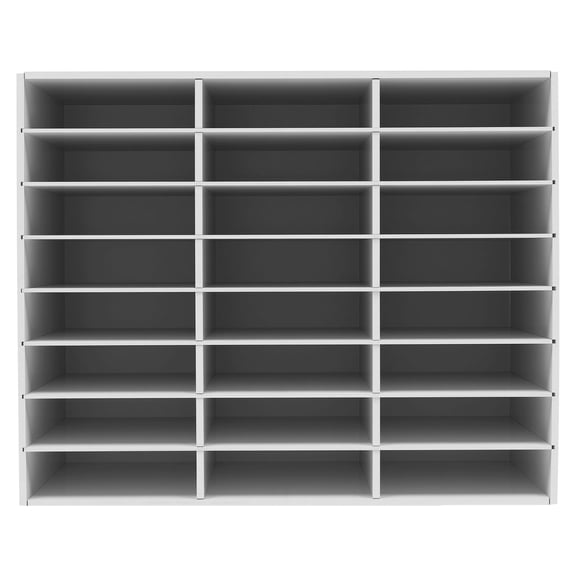 Miumaeov 24 Compartments Literature Organizer Desktop File Holder Office Mailbox Construction Paper Holder White