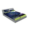 thumbnail image 2 of Ambesonne Tree Fitted Sheet & Pillow Sham Set, Full Moon Galaxy Grass, Full, Green and Navy, 2 of 2