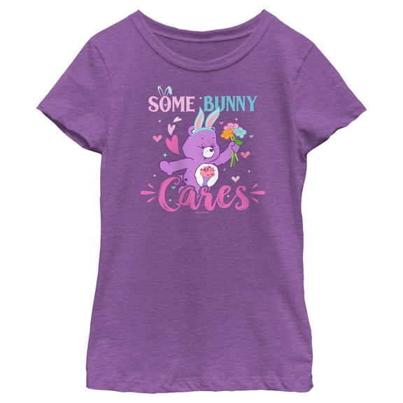 Girl's Care Bears Some Bunny Cares  Graphic Tee Purple Berry X Large