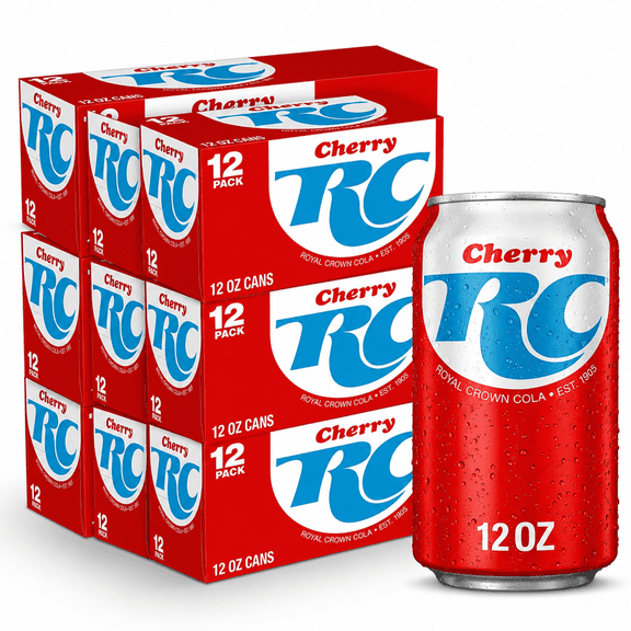 RC Cola Cherry Cola 12oz Cans 48 Pack Cherry Soda Bulk Drink