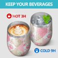 thumbnail image 4 of 12oz Stemless Wine Tumblers Pioneer Flower Floral Print Pattern Vacuum Insulated Stainless Steel Travel Tumbler Cups Mug with Lid and Straw for Champaign,Cocktail,Beer with Cleaning Brush, 4 of 5