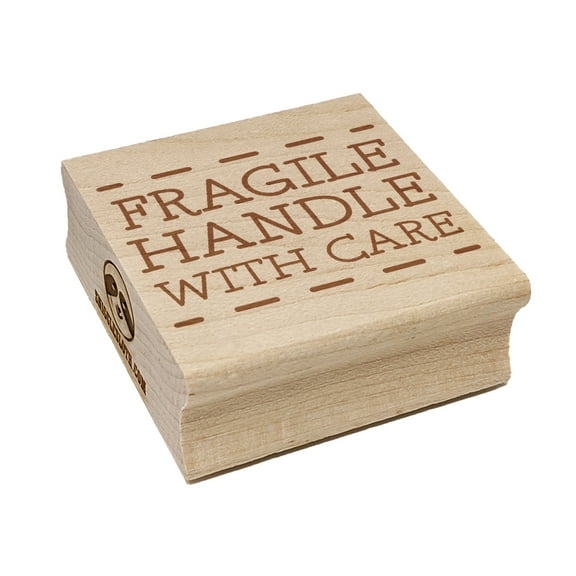 Fragile Handle with Care Square Rubber Stamp Stamping Scrapbooking Crafting - Small 1.25in