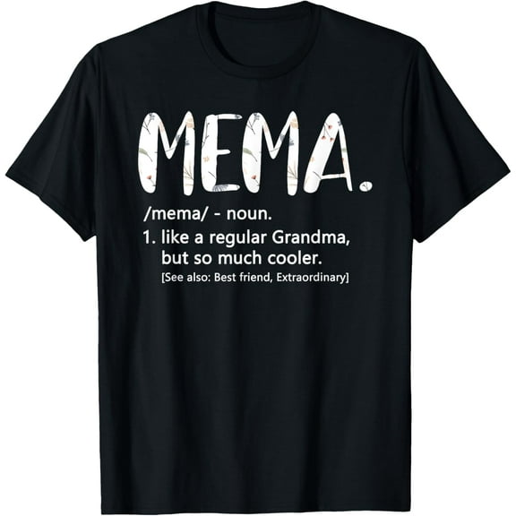 Mema Shirts for Women Mothers Day idea Cute Grandma Mema T-Shirt100% cotton