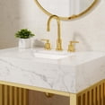 thumbnail image 3 of Modway Gridiron 30" Stainless Steel Bathroom Vanity in White/Gold, 3 of 8