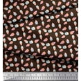 thumbnail image 3 of Soimoi Brown Japan Crepe Satin Fabric Dot & Cupcake Food Print Sewing Fabric Yard 42 Inch Wide, 3 of 3