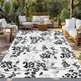 thumbnail image 2 of Black Gray Fruit Outdoor Rug 4x6 Ft - Reversible Patio Rug Outdoor Camping Rugs, Vintage Plant Nature Botanical Flower Washable Indoor Outdoor Area Rugs, Non-Slip Outdoor Carpet Runner for Deck/Porch, 2 of 8