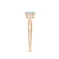 thumbnail image 2 of ANGARA Natural Tapered Shank Aquamarine Solitaire Ring with Diamond Accents in 14K Rose Gold for Women (Size-6x4mm) | March Birthstone, Anniversary, Jewelry Gift for Women | Natural Aquamarine Ring, 2 of 7