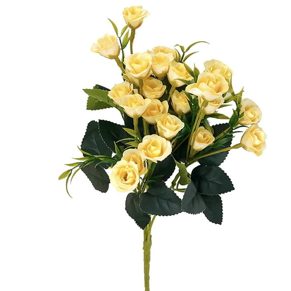25 Heads Artificial Rose Flower Table Desk Decorative Fake Rose Bouquet Wedding Party Floral Decor, Champagne