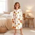 thumbnail image 2 of Baby Girl Pajamas Loose Halloween Pumpkin Print Long Sleeve Ruffle Crew Neck Nightgown Pjs for Girls Size 3-4 Y, 2 of 5