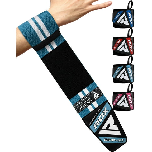 RDX Weight Lifting Wrist Support Wraps, Elasticated Straps for Strength Training, Powerlifting, Bodybuilding, Deadlifts, Gymnastics, Workout and Xfit Exercise