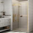 thumbnail image 4 of CASAINC 48 in. W x 76 in. H Sliding Frameless Shower Door Brushed Gold 3/8 in. Tempered Clear Glass, 4 of 9