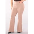 thumbnail image 2 of Plus Size High Waist Soft Brushed Flare Pants - Latte, 2 of 9