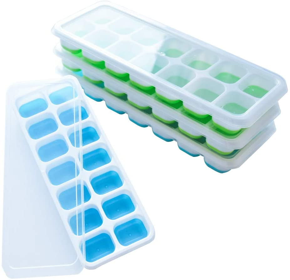 Silicone Ice Cube Trays, Ice Cube Moulds with SpillResistant Removable