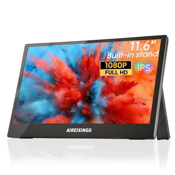 Portable Monitor 11.6" Freestanding Design 1920x1080 FHD IPS LCD Panel Portable Monitor USB Type-C/HDMI Interface Compatible with PS4/PS5/XBOX/Switch/PC/Mac