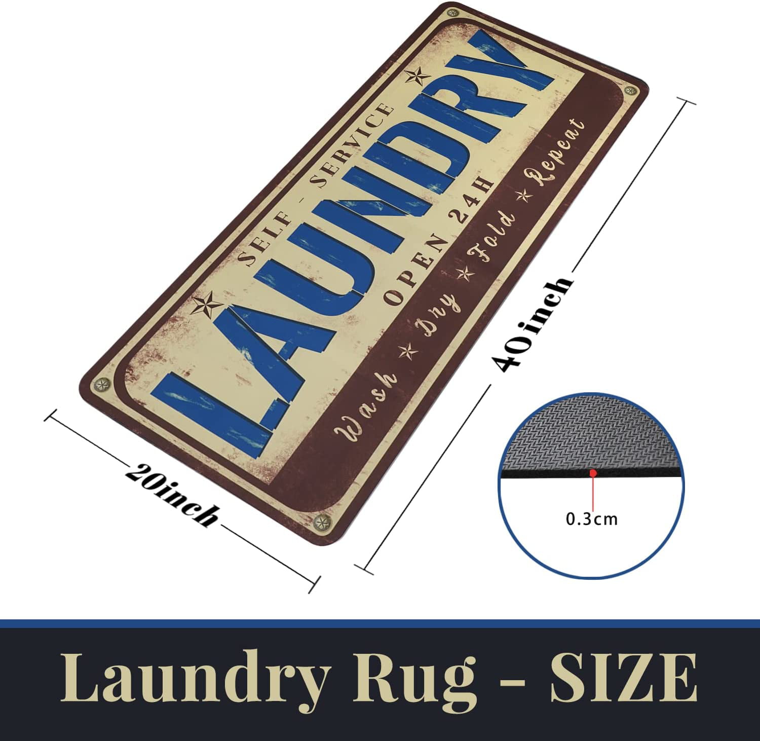 Laundry Room Rug 48x20- Vintage Style Butterfly Farmhouse