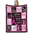 thumbnail image 2 of Breast Cancer Gifts, Breast Cancer Gifts for Women Survivor, Breast Cancer Awareness Gifts, Breast Cancer Gifts for Woman, Best Gifts for Breast Cancer Patients Fannel Throw Blanket 50"x60", 2 of 6