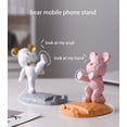 thumbnail image 2 of Cute Bear Phone Stand for Desktop Decoration Kawaii Phone Stand Universal Desktop Phone Stand, Best Friends Couple Gifts for All Mobile Smartphone Tablets (Pink, Palm Support), 2 of 5