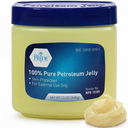 MEDPRIDE Pure White Petroleum Jelly Tub 13 Ounce – Skin Protectant and Moisturizer for Dry Skin, Rashes, Burns, Wounds, Chapped Lips, Diaper Rash
