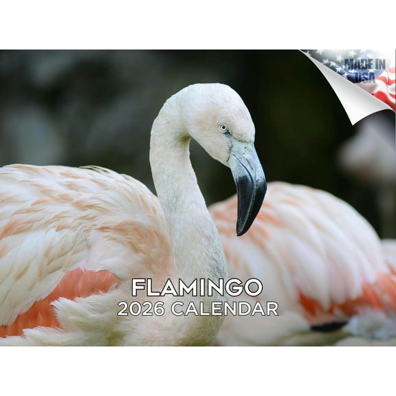 2025 2026 Flamingo Calendar - Cute Wildlife Monthly Wall Calendar - 12 x 18 Open - Thick No-Bleed Paper - Giftable - Academic Teacher's Planner Calendar Organizing & Planning