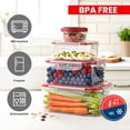 thumbnail image 3 of Utopia Kitchen Plastic Food Containers - Food Storage Containers with Airtight Lids - Reusable Lunch Boxes - Leak Proof (Red, Pack of 32), 3 of 7