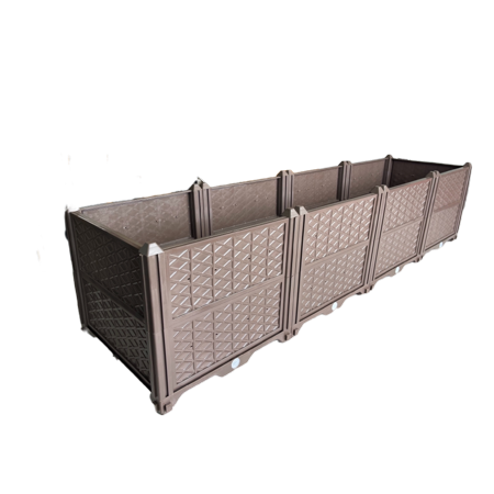 Rectangular Raised Garden Bed Kit Indoor Outdoor Plastic Planter Grow Box for Fresh Vegetables  Herbs  Flowers & Succulents  Brown  61.41   x 15.35   x 14.17