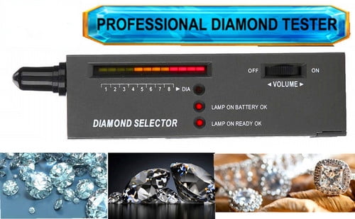 Professional Jewelry Diamond Tester with 60X Jewelry Loop Magnifier, Diamond Selector for Novice and Expert 9V Battery Included