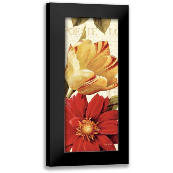 Audit, Lisa 8x14 Black Modern Framed Museum Art Print Titled - Poesie Florale Panel II