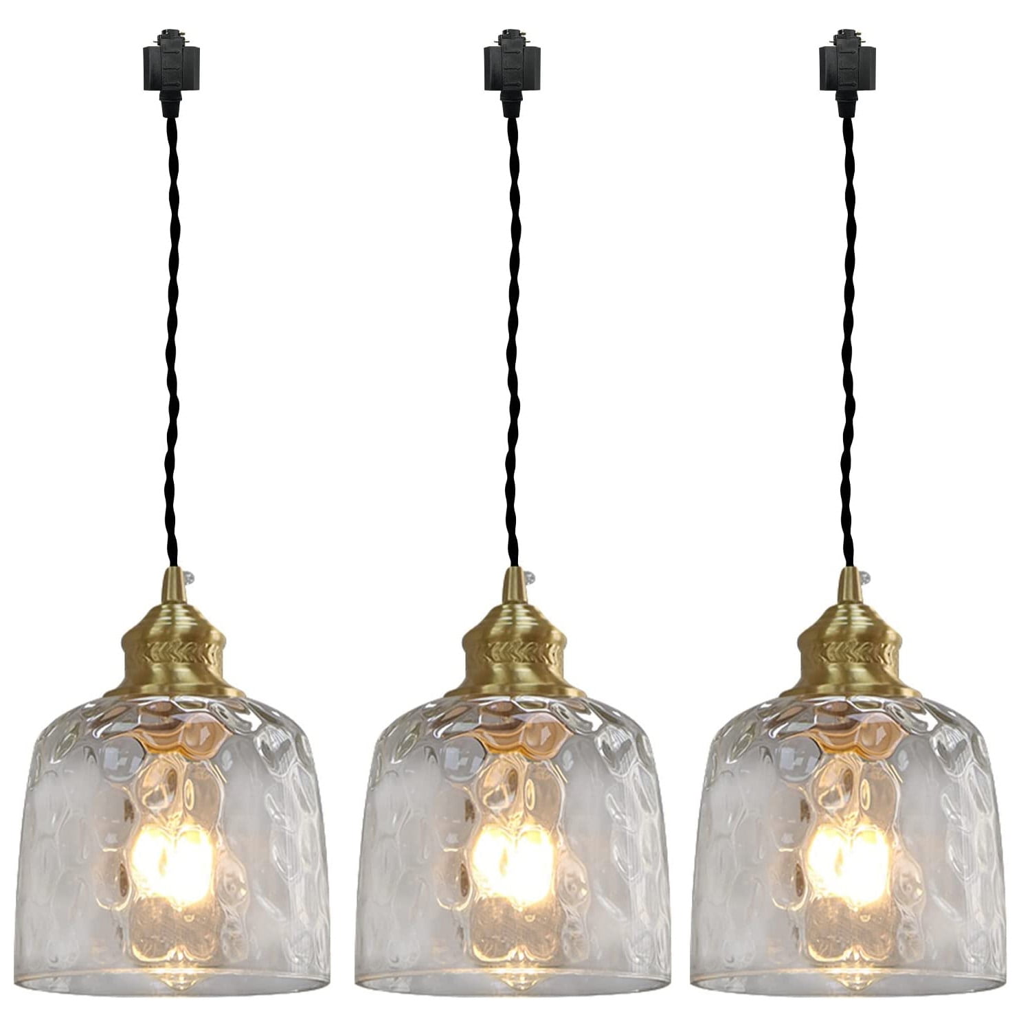 Kiven H Track Pendant Lightning, 3 Lights Modern H Track Lighting Glass