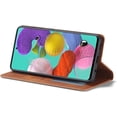 thumbnail image 4 of Premium PU Leather Flip Folio Case for Samsung Galaxy A41, Protective Case with Kickstand Card Slot Magnetic Closure Shockproof Wallet Cover for Samsung Galaxy A41 - Brown, 4 of 14
