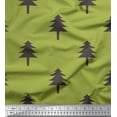 thumbnail image 1 of Soimoi Green Georgette Viscose Fabric Christmas Tree Decor Fabric Printed Yard 42 Inch Wide, 1 of 3
