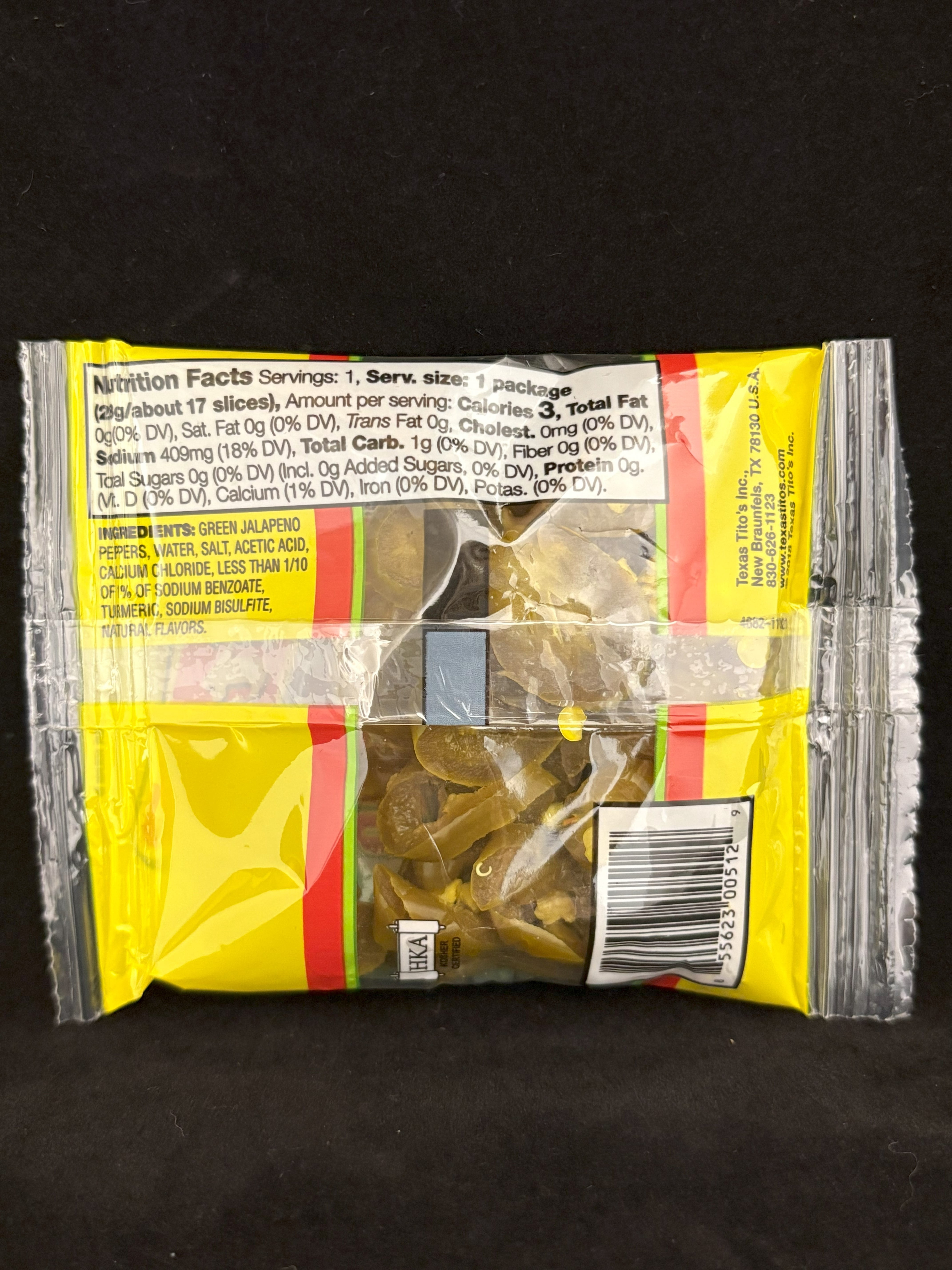 48 count Display of 1.0 oz Sliced Jalapeno Packages